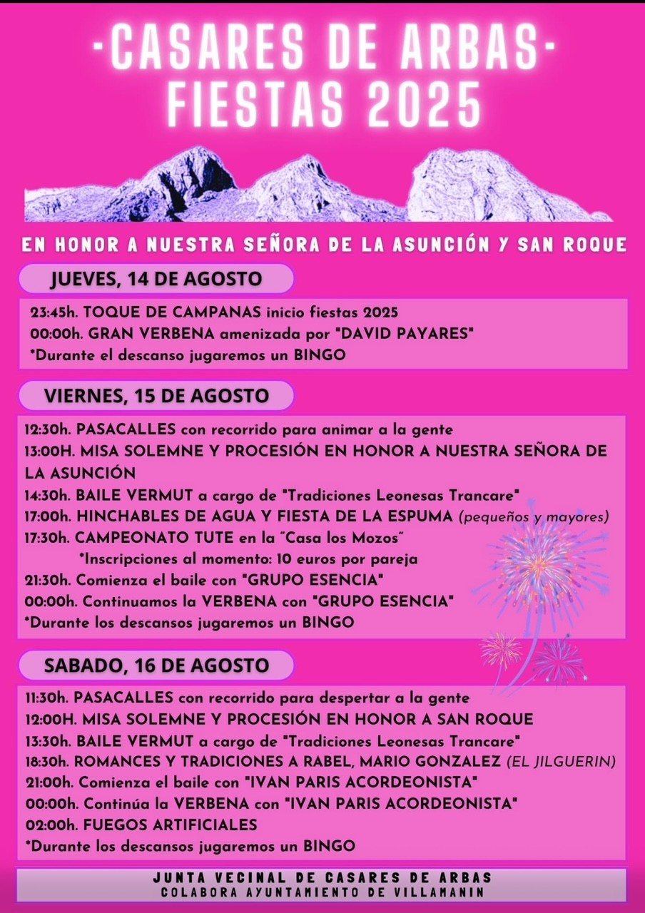 FIESTAS CASARES DE ARBAS 2025