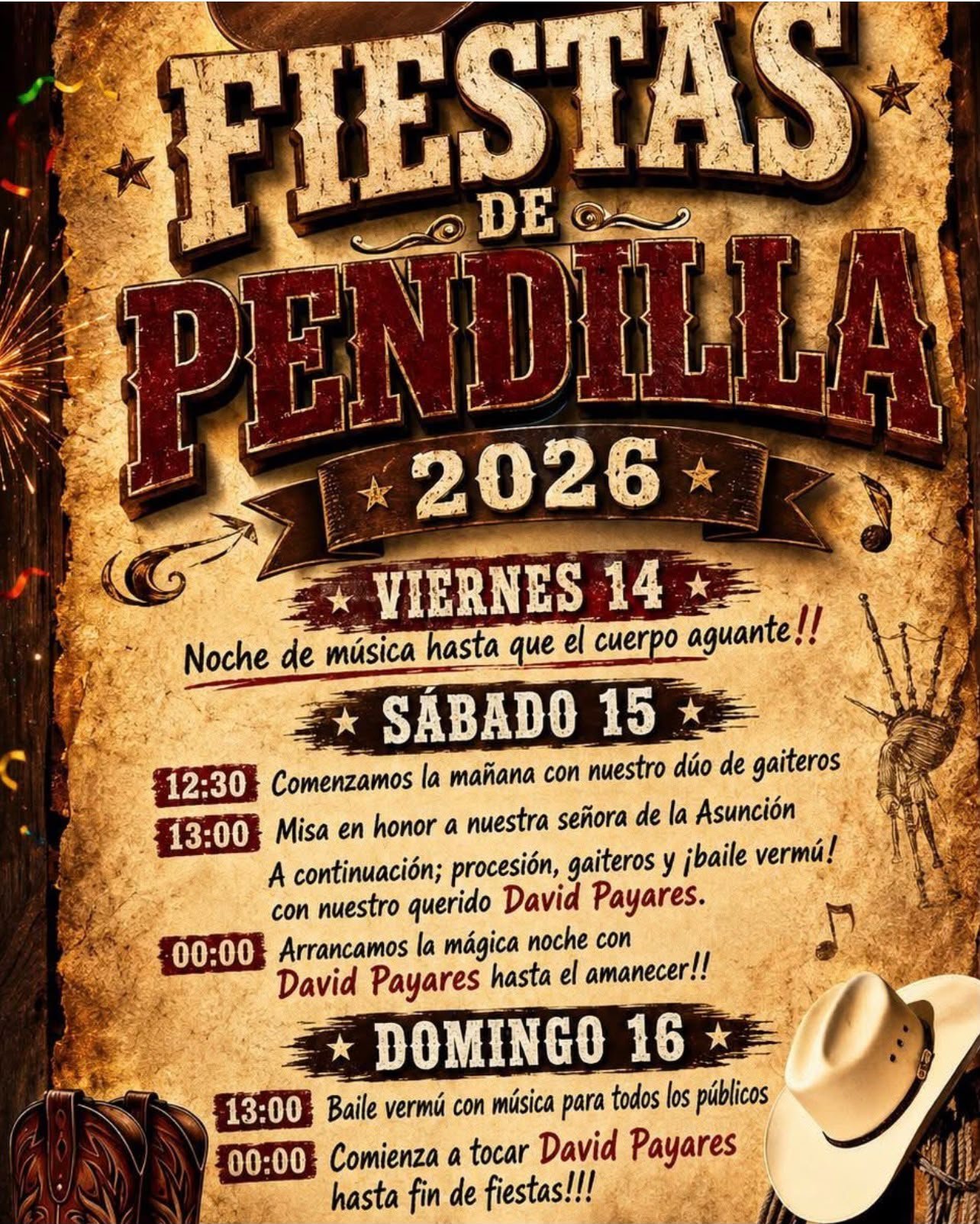 FIESTAS PENDILLA 2026