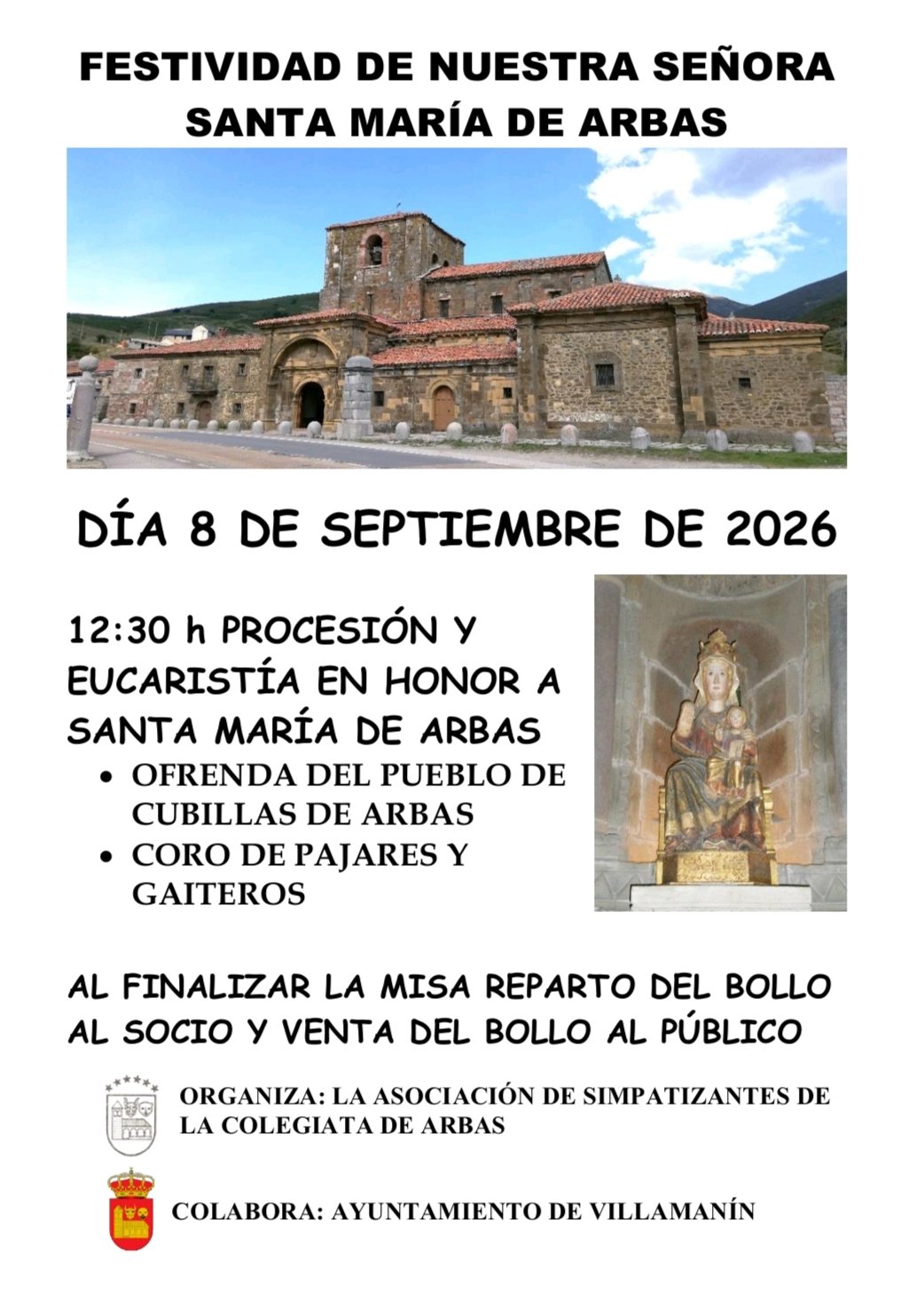 FESTIVIDAD NUESTRA SEÑORA DE SANTA MARIA DE ARBAS