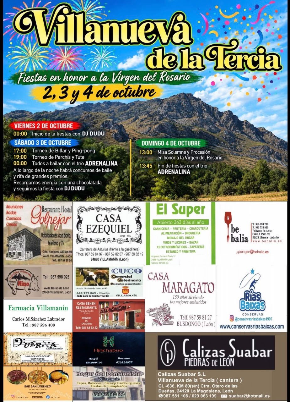 FIESTAS VILLANUEVA DE LA TERCIA 2026